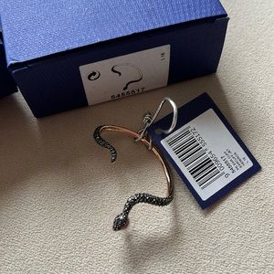 Swarovski Crystal Leslie Black Snake pierced Ear cuff. Never worn.